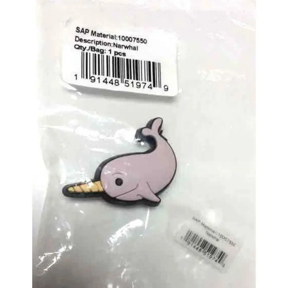 Narwhal “Unicorn of the Sea” Shoe Crocs Jibbitz Charm - New‎ with Tags